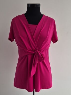 Alfani Petite Bright Fuchsia Short Sleeve Top